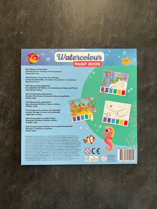 Watercolor paint book - animaux des mers