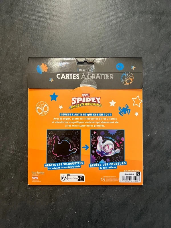 Cartes à gratter Spiderman - 7 cartes créatives 4-7 ans