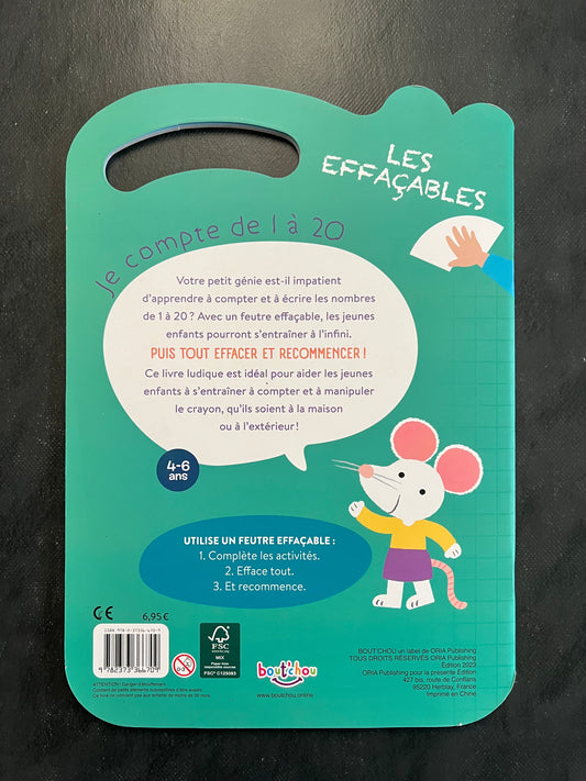 Les effaçables - je compte de 1 à 20