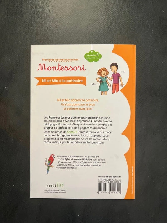 Premières lectures montessori - Nil et Mia à la patinoire