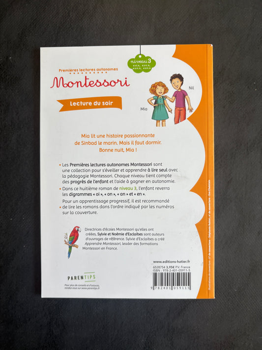 Premières lectures montessori - lecture du soir