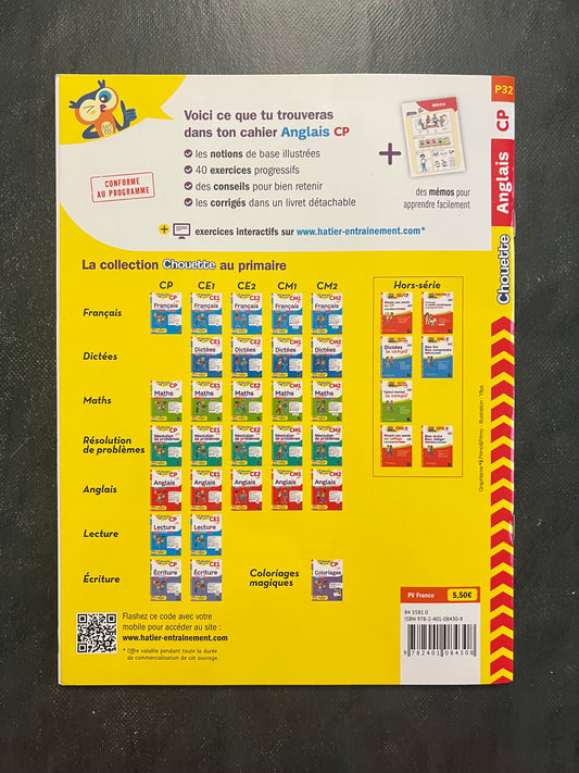Cahier d'anglais - CP