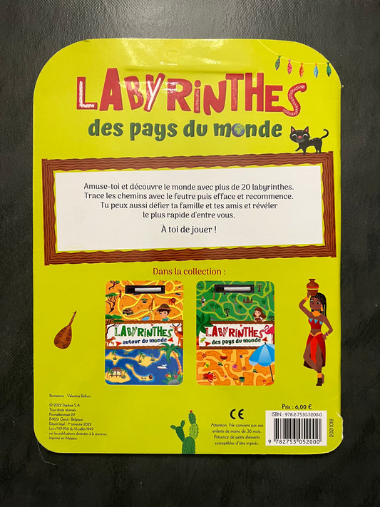 Labyrinthes des pays du monde - Jeux de logique et découverte géographique