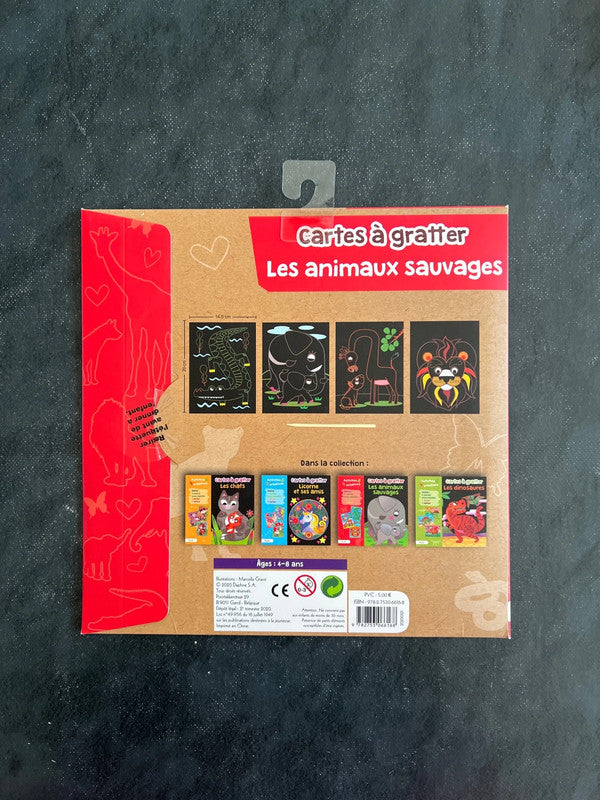 Cartes à gratter - Les animaux sauvages | 4-7 ans