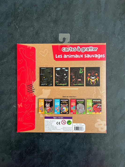 Cartes à gratter - Les animaux sauvages | 4-7 ans