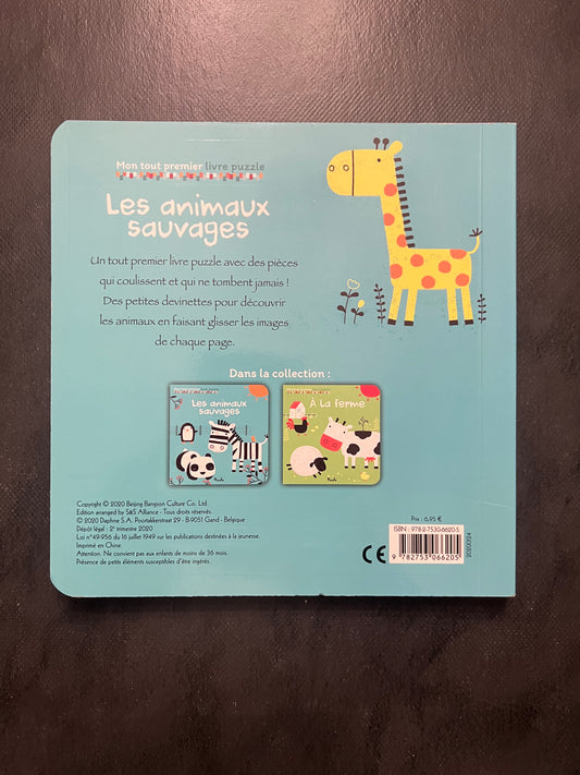 Mon tout premier livre puzzle - les animaux sauvages (2-4 ans)