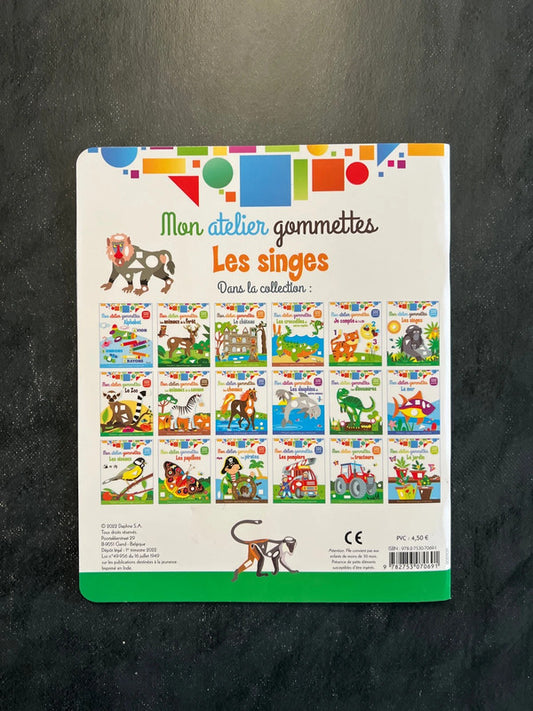 Livre de Gommettes - Les Singes | 4-6 ans | Autocollants réutilisables