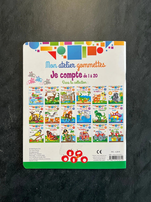Mon atelier de gommettes - je compte de 1 à 20 | Dès 3 ans