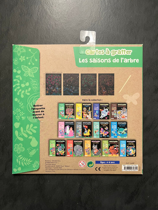 Cartes à gratter - Les saisons de l'arbre | Découvrir la nature dès 4 ans