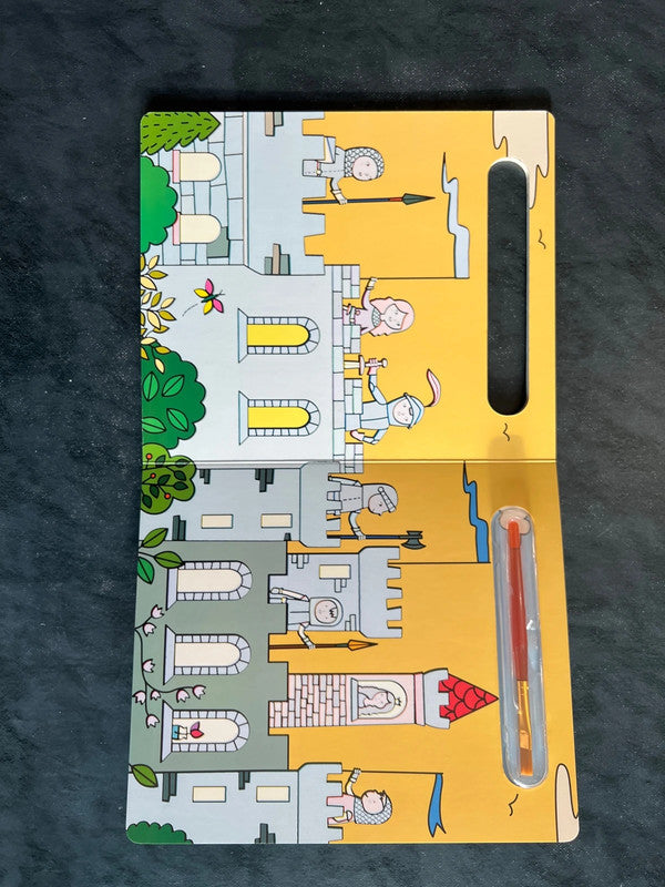 Coloriage magique à l’eau - les châteaux et chevaliers