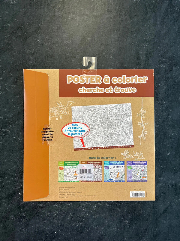 Posters à colorier cherche et trouve - le château