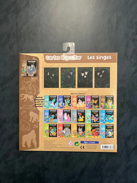 Cartes à gratter - Les singes | Activité créative 4-7 ans