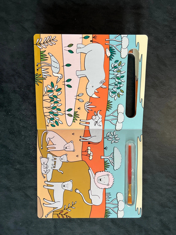 Coloriages magiques à l'eau - Les animaux de la savane | 4-7 ans