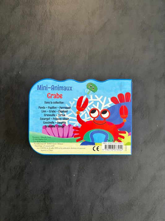 Livre cartonné mini animaux - Crabe | 0-3 ans
