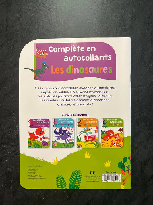 Complète en autocollants - Les dinosaures (4-6 ans)