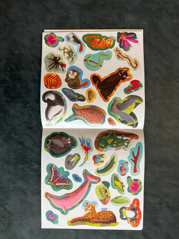 70 autocollants - les animaux de la jungle