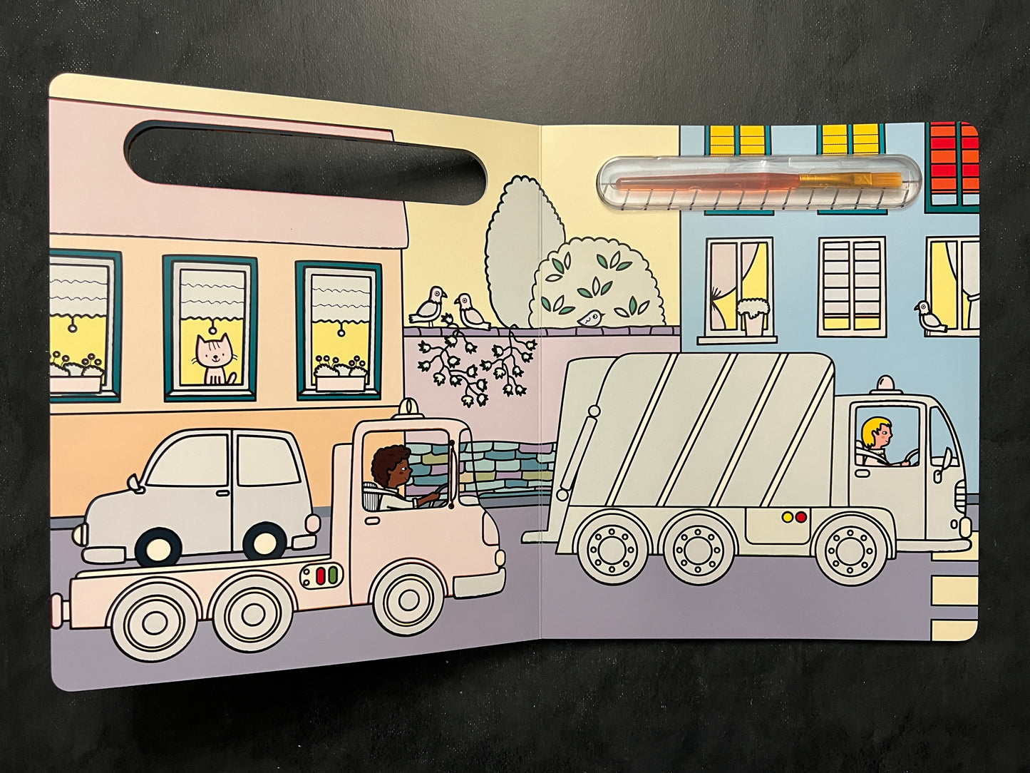 Coloriage magique à l'eau - Les engins et véhicules