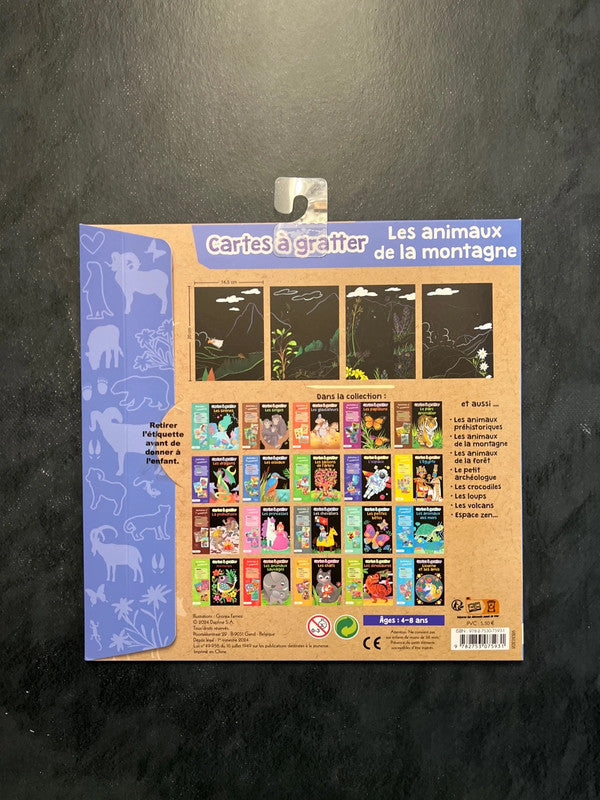Cartes à gratter - les animaux de la montagne