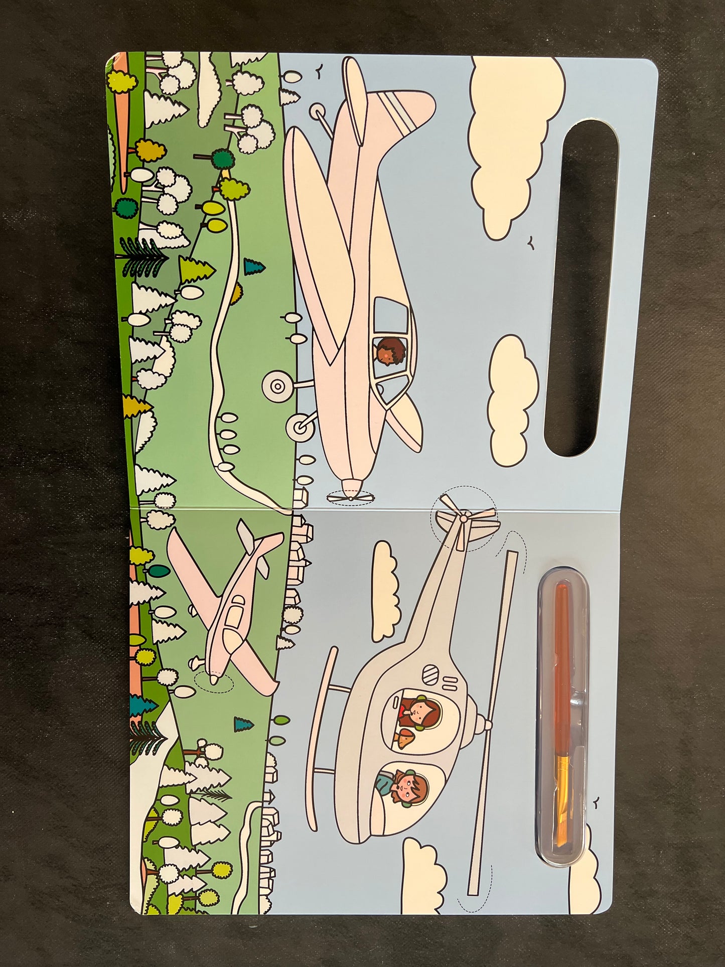 Coloriage magique à l'eau - Les avions | Dès 3 ans