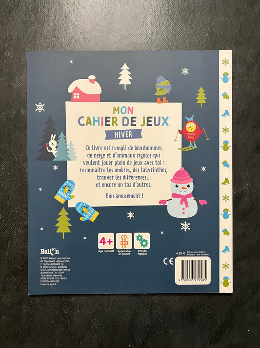 Mon cahier de jeux - hiver 4 ans et plus