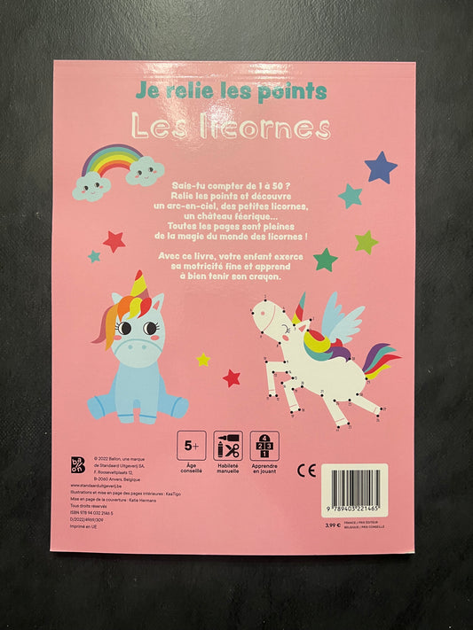 Je relie les points - Les licornes - Apprentissage des chiffres 1 à 50