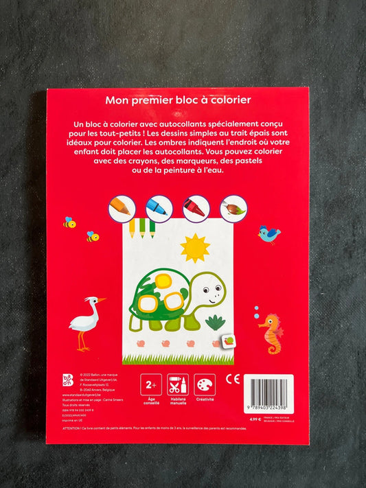 Mon premier bloc à colorier - Les animaux (3-6 ans)