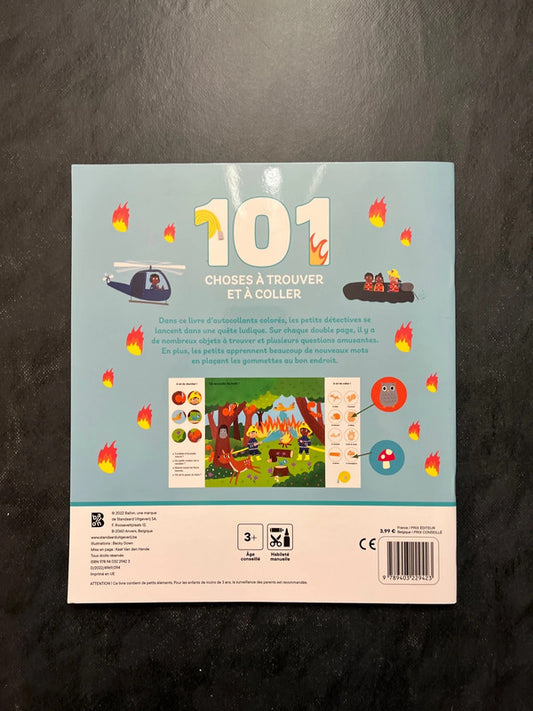 101 choses à trouver et à coller - les pompiers