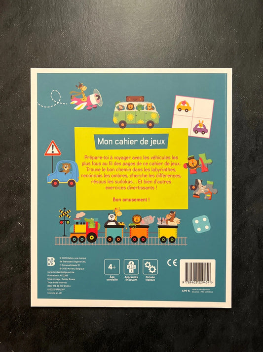 Mon cahier de jeux - les véhicules