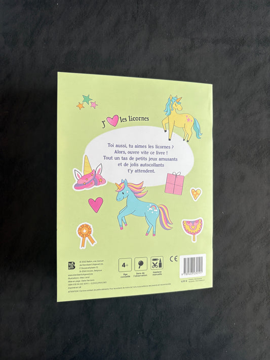 Mon livre de jeux - j'aime les licornes