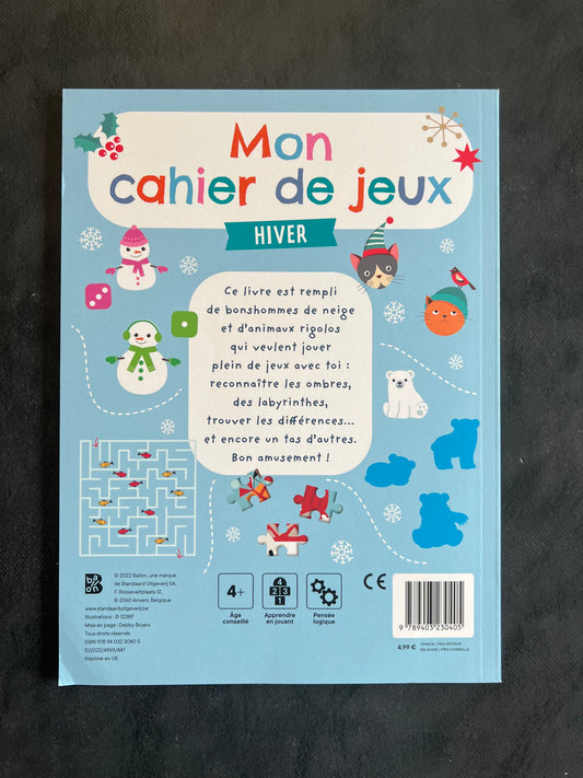 Mon cahier de jeux - hiver | Activités hivernales 5-7 ans