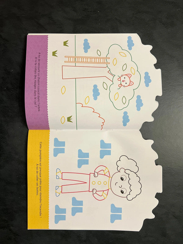 Coller et colorier - bonjour, petit pompier !