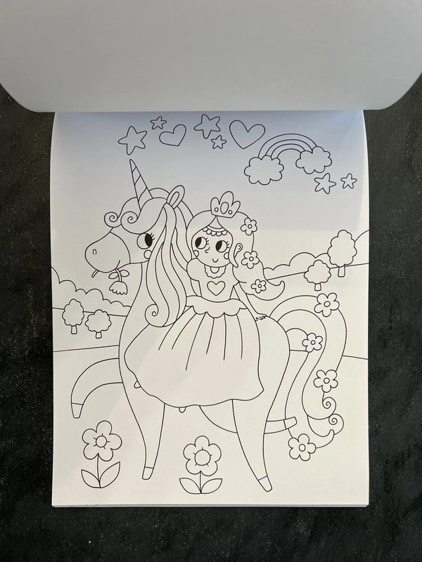 Maxi bloc à colorier - les licornes princesses et fées