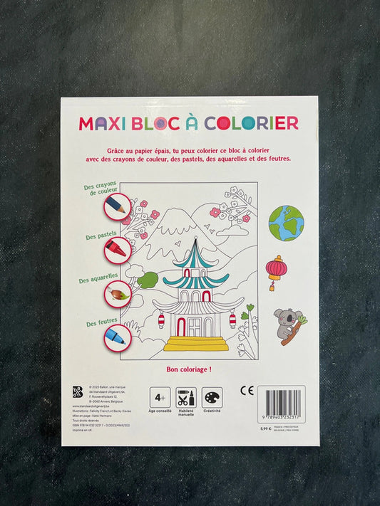 Maxi bloc à colorier - Autour du monde les animaux (5-8 ans)