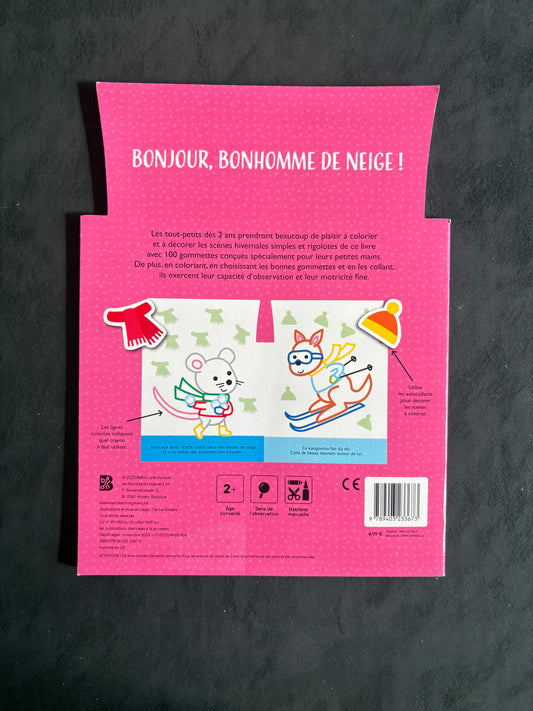 Coller et colorier - bonjour, bonhomme de neige !