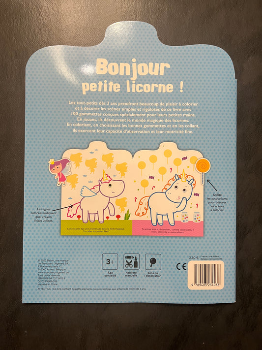 Coller et colorier - bonjour, petite licorne !