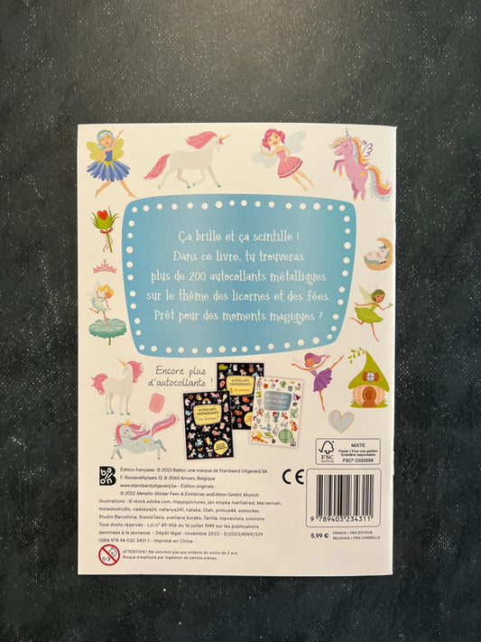 Autocollants métalliques - licornes et fées