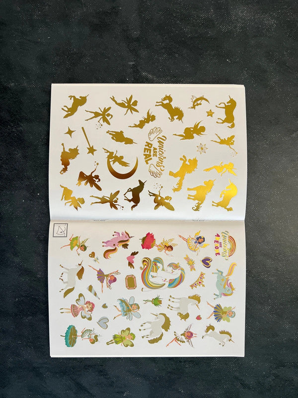 Autocollants métalliques - licornes et fées