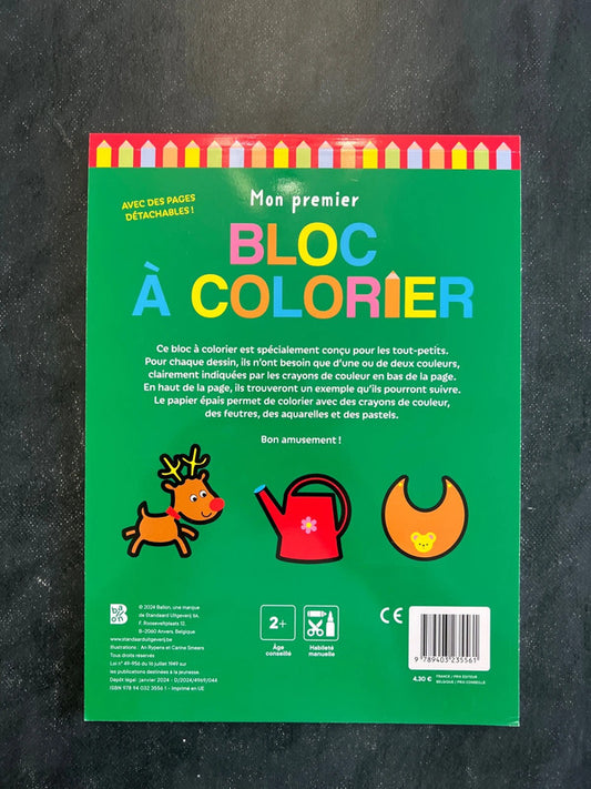 Mon premier bloc à colorier - Dès 2 ans
