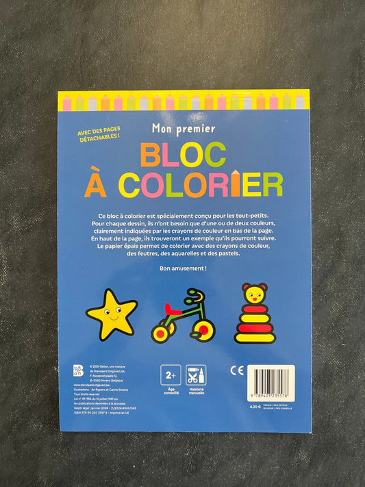 Mon premier bloc à colorier - Dès 2 ans