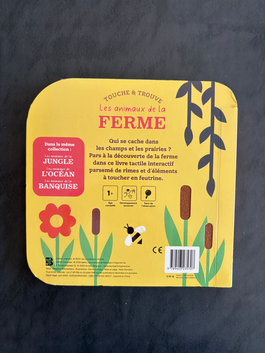 Livre à toucher - Les animaux de la ferme (2-4 ans)