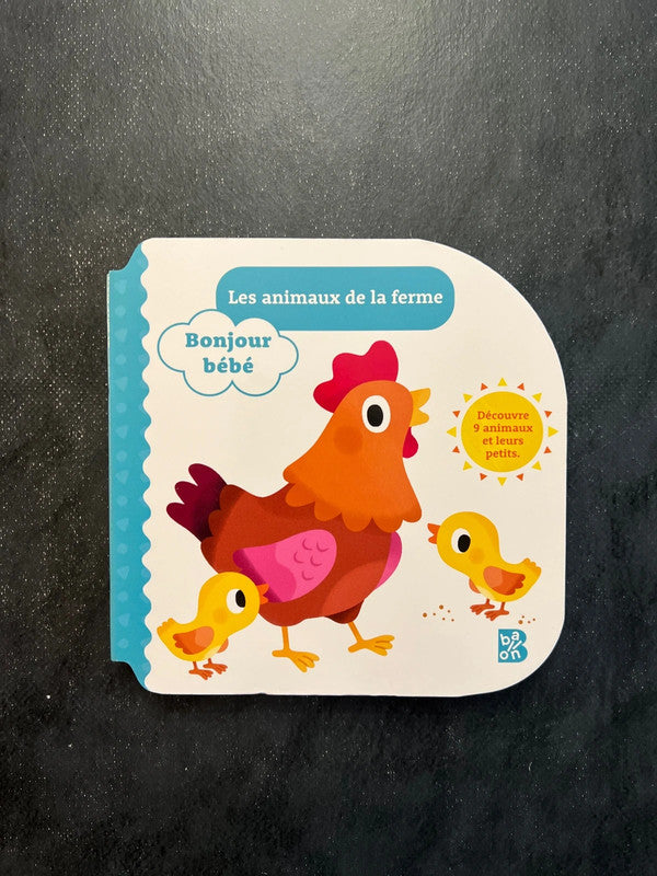 Les animaux de la ferme - Livre cartonné Bonjour bébé dès 1 an