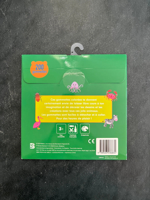 Pochettes à gommettes - les animaux sauvages