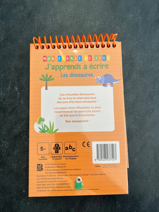 Mon carnet de jeux - j’apprends à écrire