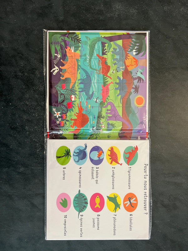 Livre puzzle magnétique - les dinosaures