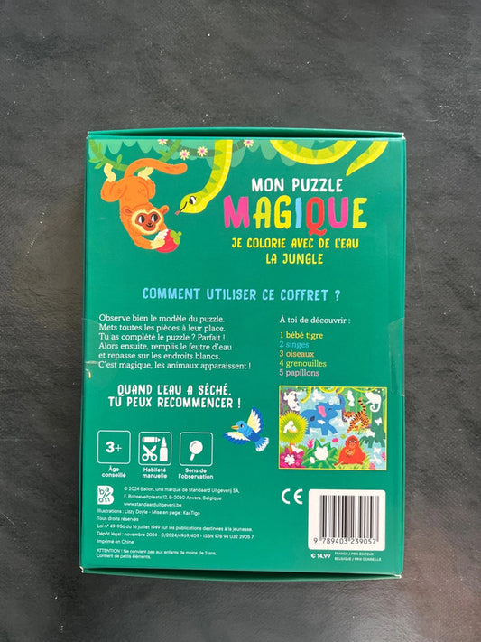 Mon puzzle magique - la jungle | Jeu-livre 4-6 ans