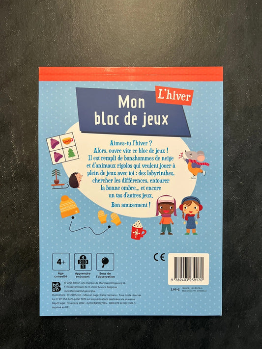 Mon bloc de jeux - l’hiver