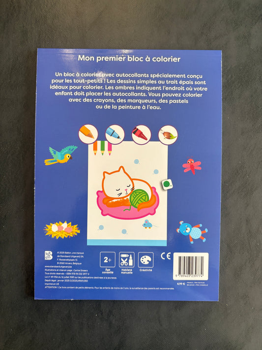 Mon premier bloc à colorier - les bébés animaux