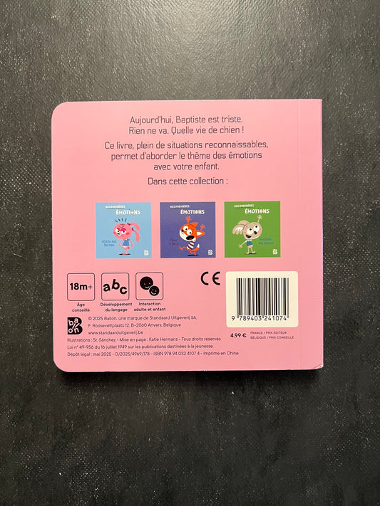 Mes premières émotions - Baptiste est triste (3-6 ans)