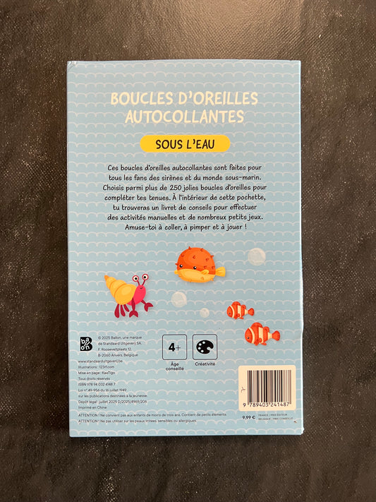 Boucles d'oreilles autocollantes - sous l'eau