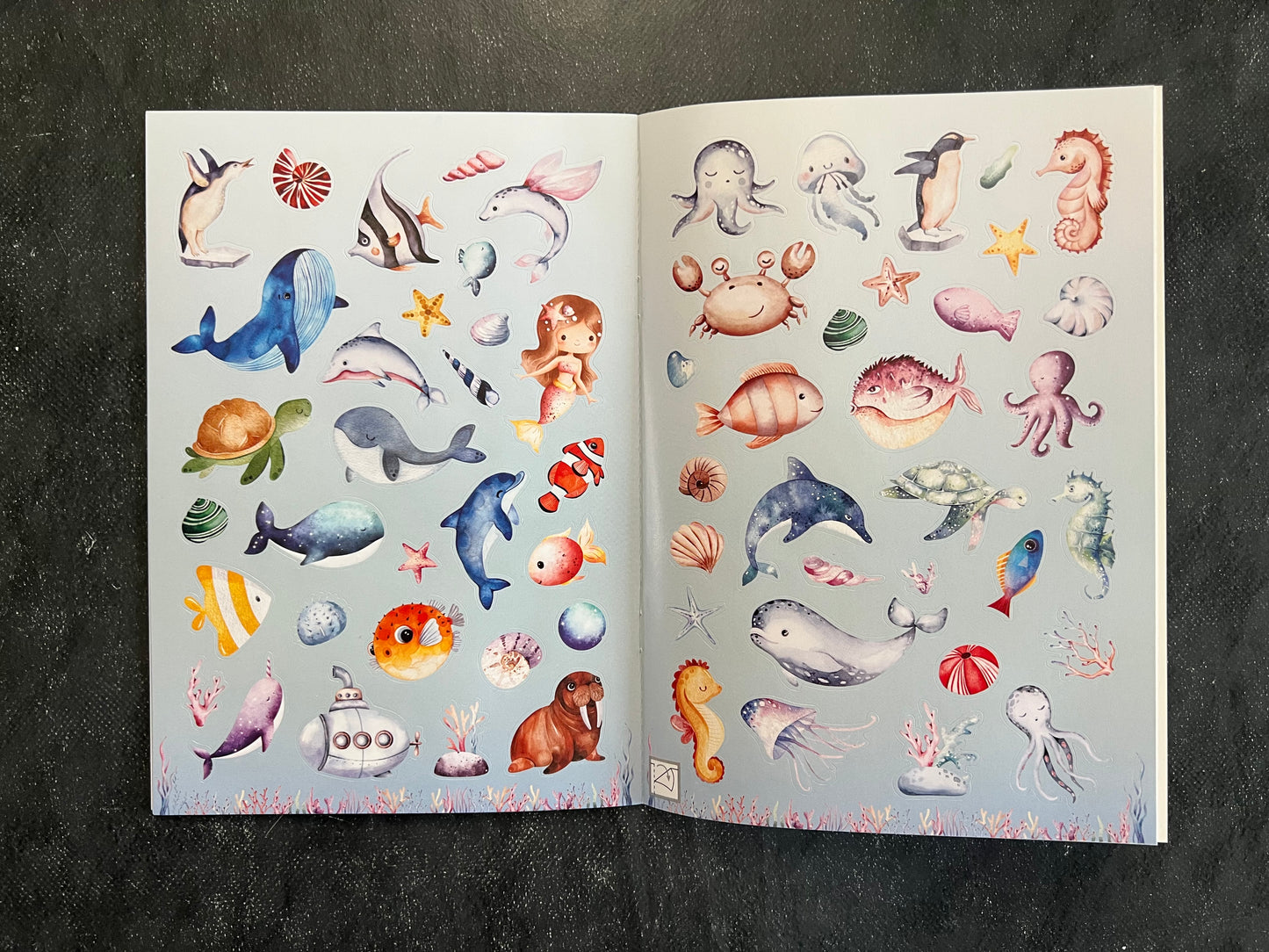 Mes autocollants aquarelles - sous l'eau